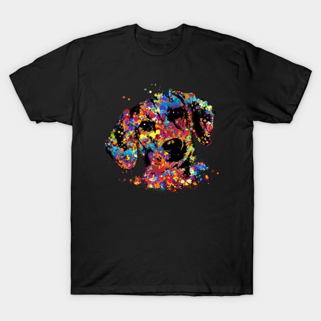 Colorful Dachshund dog  - Doxie T-Shirt by Nartissima